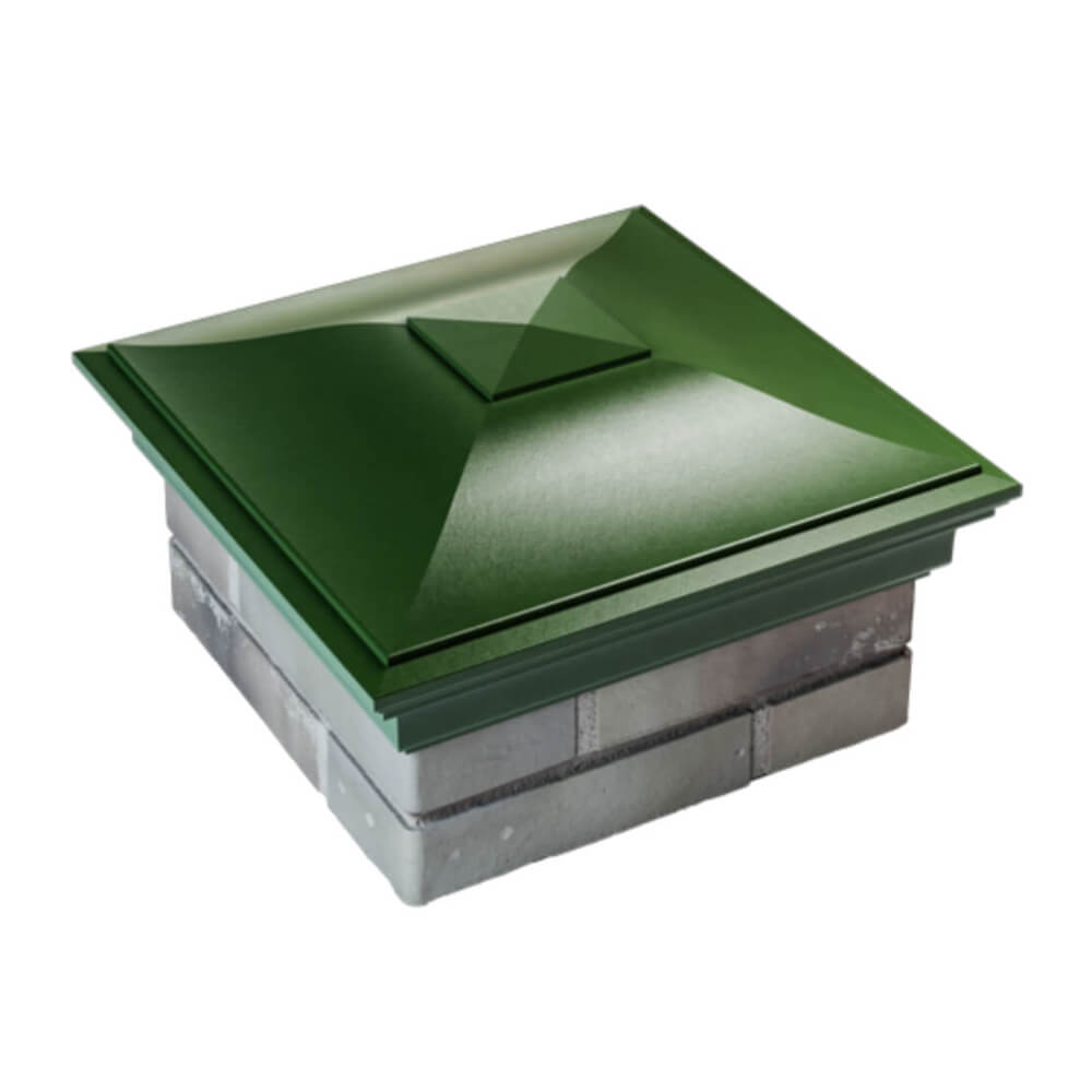 Колпак Zking Монблан Зеленый на столб 1.5х1.5 еврокирпича 0.7НФ (355х355мм) в Зеленокумске фото