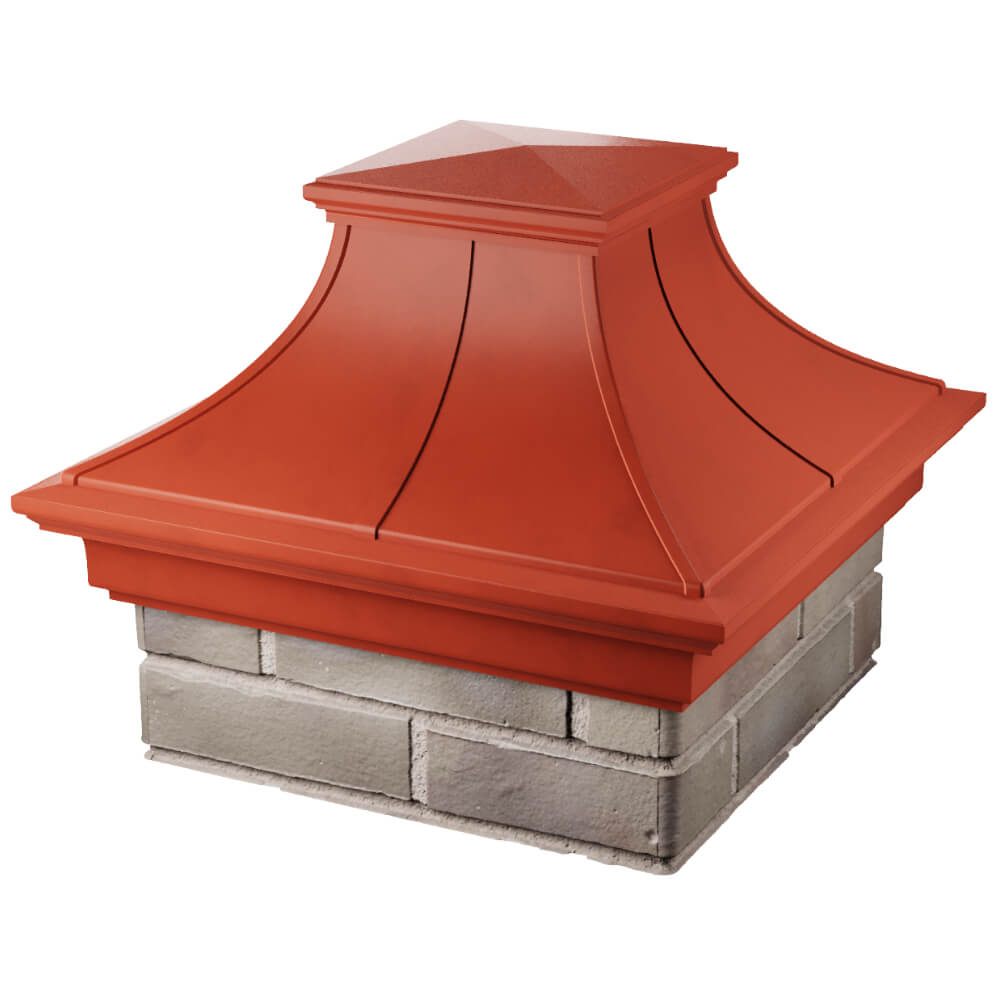 Колпак Zking Монблан Премиум Красный на столб 1.5х1.5 кирпича (385х385мм) в Зеленокумске фото