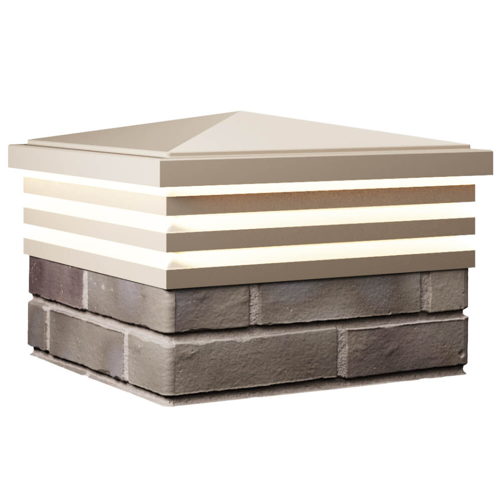 Колпак Zking Бона ХайТек Бежевый на столб 1.5х1.5 кирпича (385х385мм) с подсветкой в Зеленокумске фото