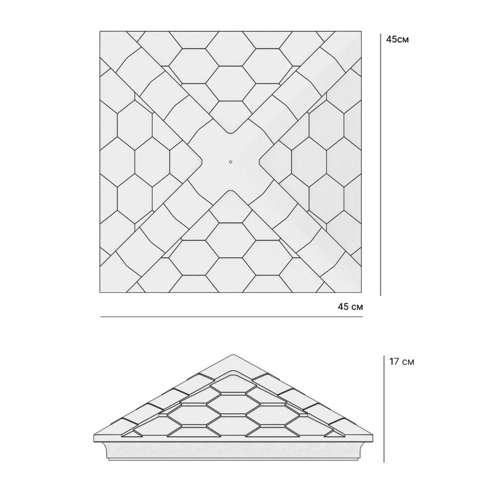 Колпак Zking Эверест Коричневый на столб 1.5х1.5 кирпича (390х390мм) в Зеленокумске фото