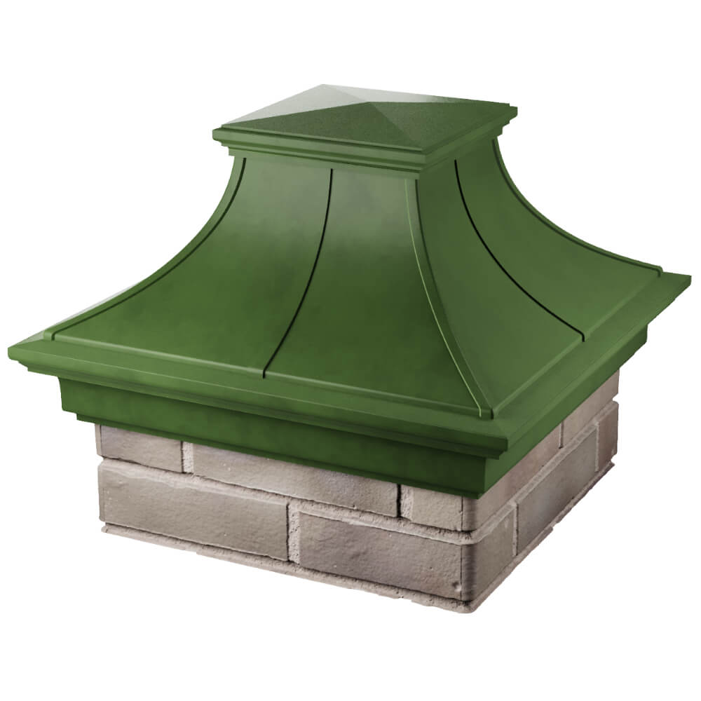 Колпак Zking Монблан Премиум Зеленый на столб 1.5х1.5 кирпича (385х385мм) в Зеленокумске фото
