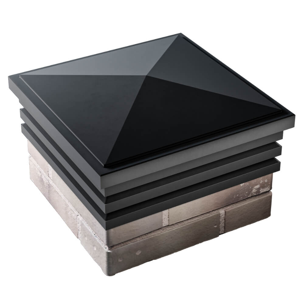 Колпак Zking Бона ХайТек Черный на столб 1.5х1.5 кирпича (385х385мм) в Зеленокумске фото