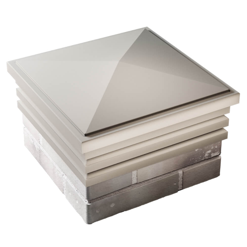 Колпак Zking Бона ХайТек Бежевый на столб 1.5х1.5 кирпича (385х385мм) в Зеленокумске фото