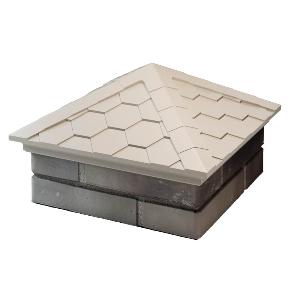 Колпак Zking Эверест Бежевый на столб 1.5х1.5 кирпича (390х390мм) в Зеленокумске фото