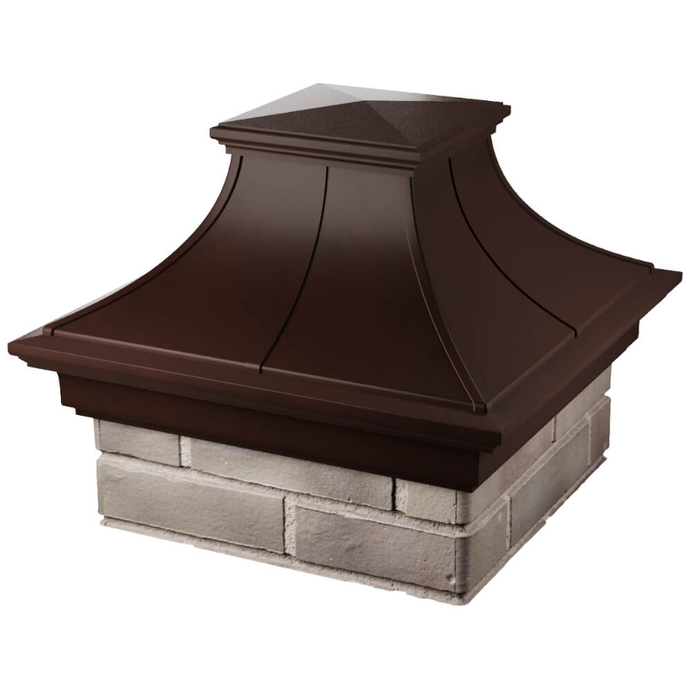 Колпак Zking Монблан Премиум Коричневый на столб 1.5х1.5 кирпича (385х385мм) в Зеленокумске фото
