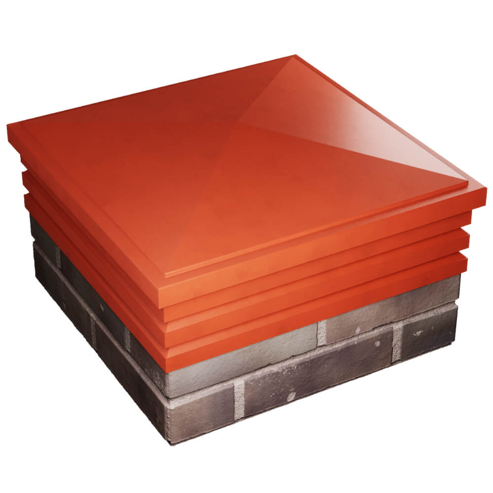 Колпак Zking Бона ХайТек Красный на столб 2х2 кирпича (513х513мм) в Зеленокумске фото