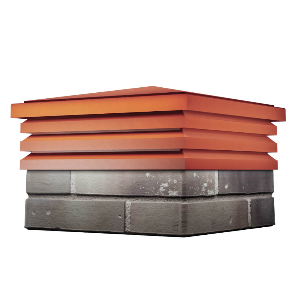 Колпак Zking Бона ХайТек Красный на столб 1.5х1.5 кирпича (385х385мм) в Зеленокумске фото