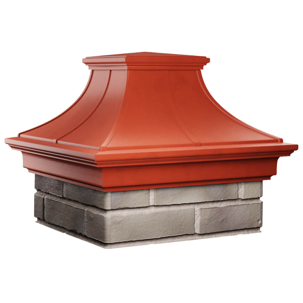 Колпак Zking Монблан Премиум Красный на столб 1.5х1.5 кирпича (385х385мм) в Зеленокумске фото