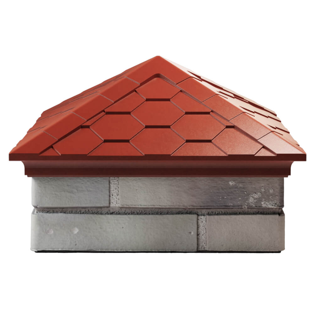 Колпак Zking Эверест Красный на столб 1.5х1.5 кирпича (390х390мм) Зеленокумск фото