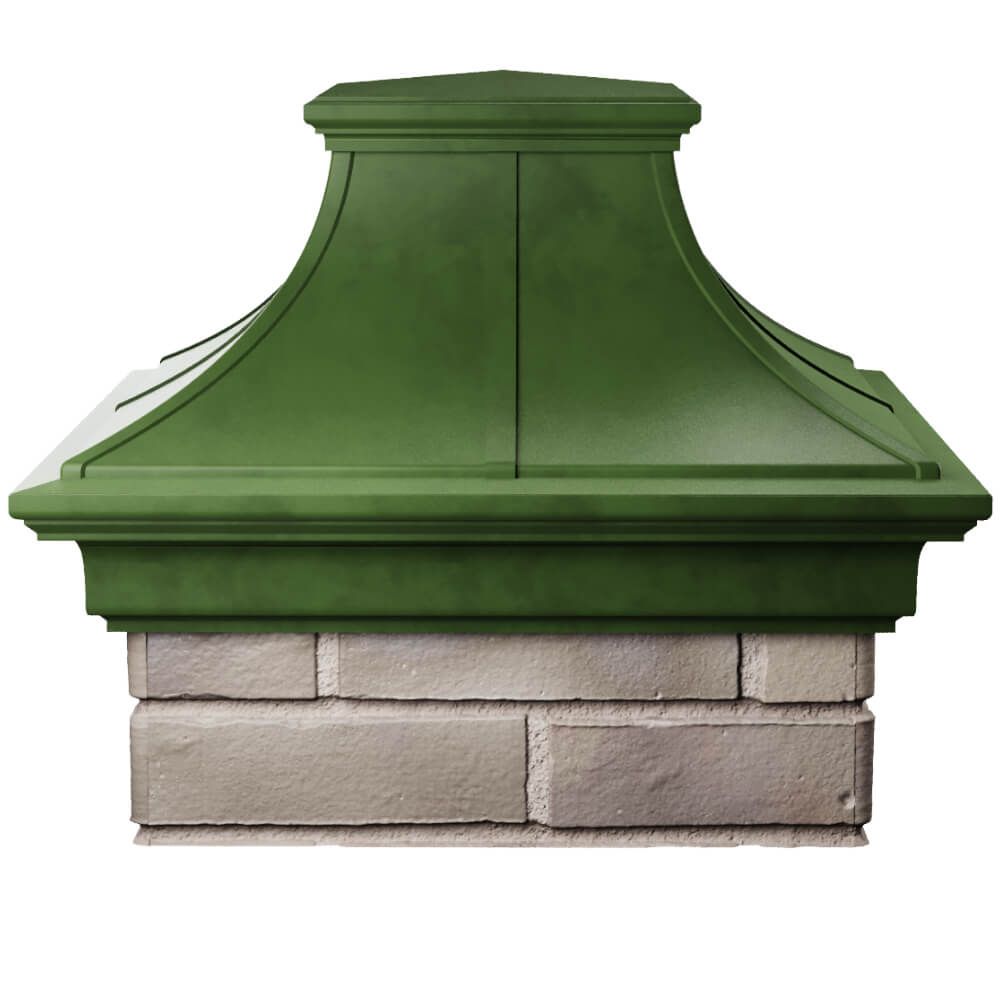 Колпак Zking Монблан Премиум Зеленый на столб 1.5х1.5 кирпича (385х385мм) Зеленокумск фото