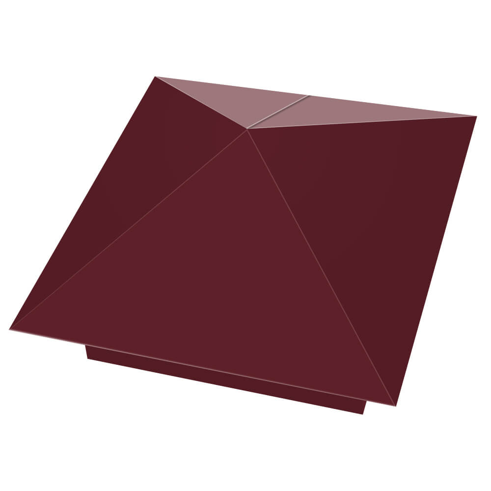 Колпак металлический 390х390мм RAL3005 Красное Вино заборный Зеленокумск фото