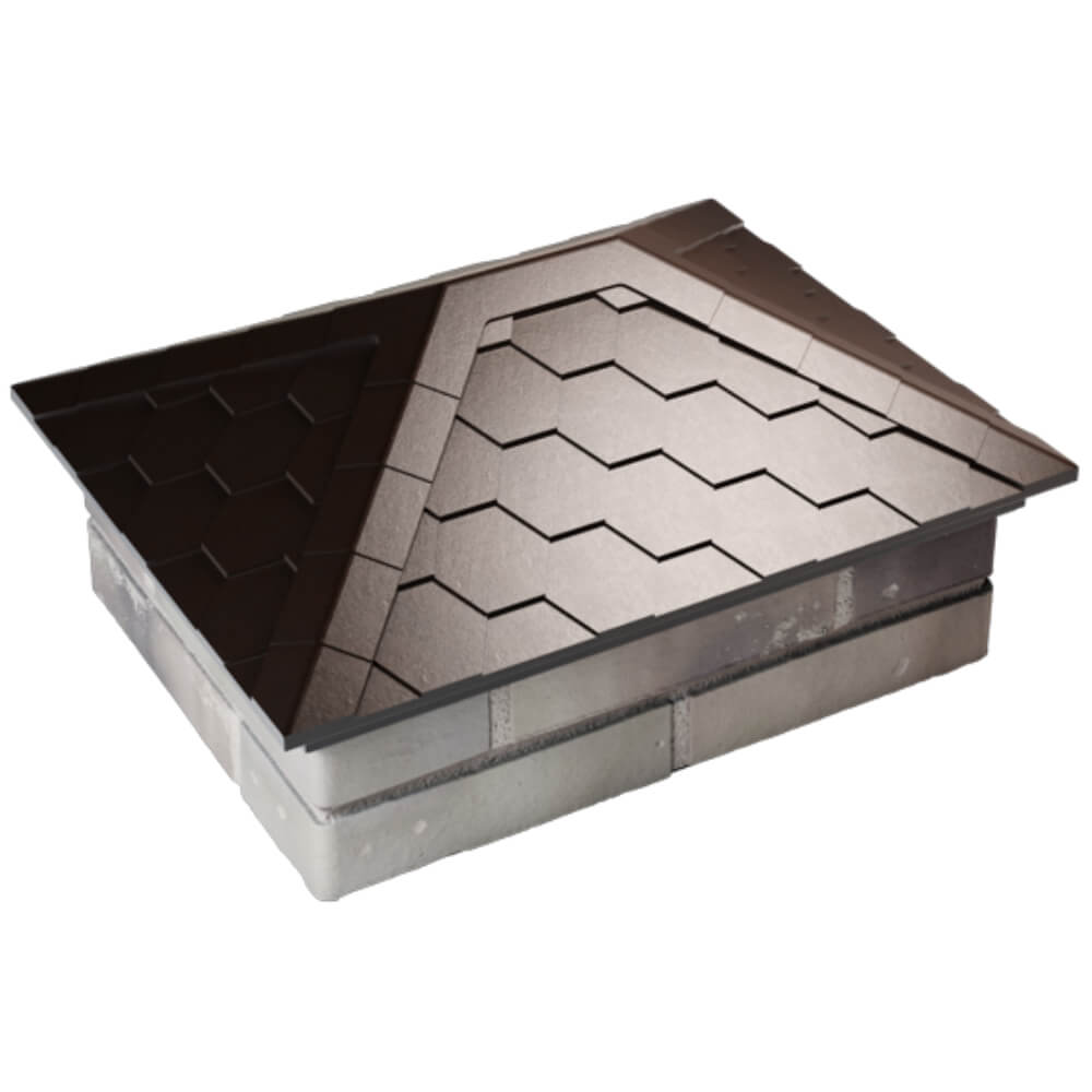 Колпак Zking Эверест Коричневый на столб 2х1.5 кирпича (520х390мм) Зеленокумск фото