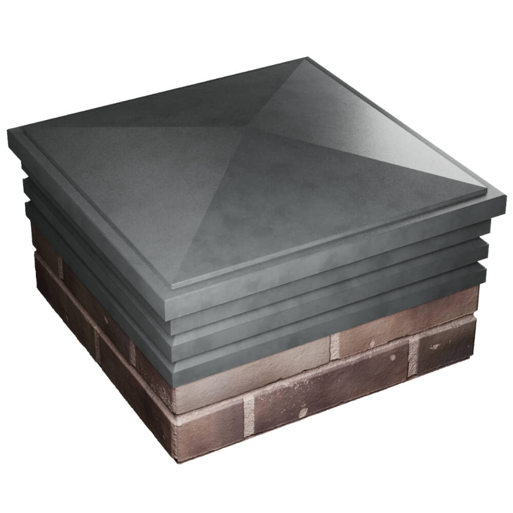 Колпак Zking Бона ХайТек Серый на столб 2х2 кирпича (513х513мм) в Зеленокумске фото