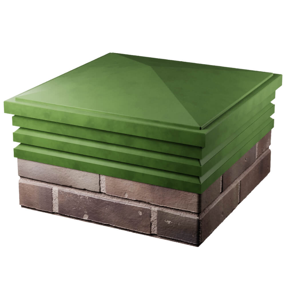 Колпак Zking Бона ХайТек Зеленый на столб 2х2 кирпича (513х513мм) в Зеленокумске фото