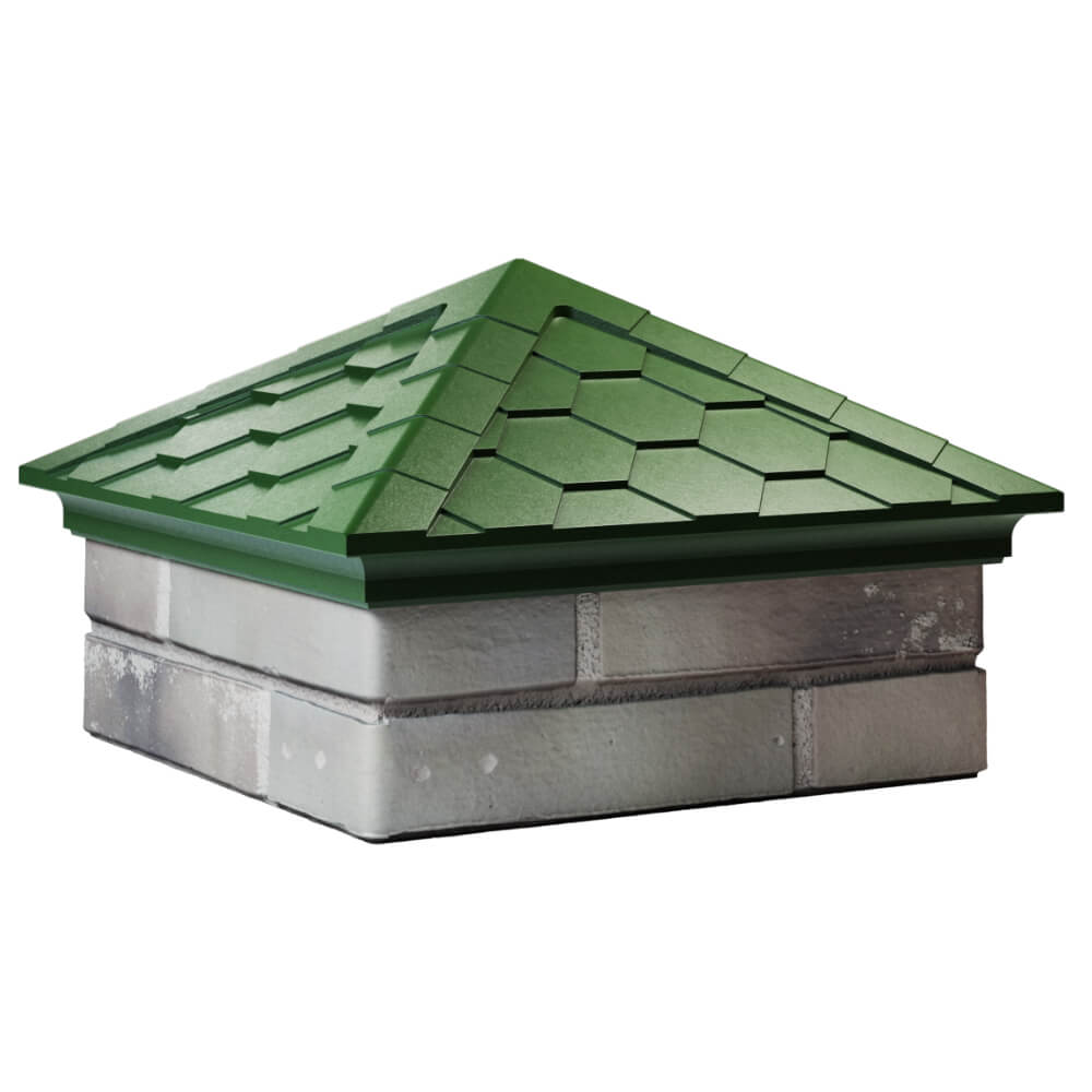 Колпак Zking Эверест Зеленый на столб 1.5х1.5 кирпича (390х390мм) в Зеленокумске фото