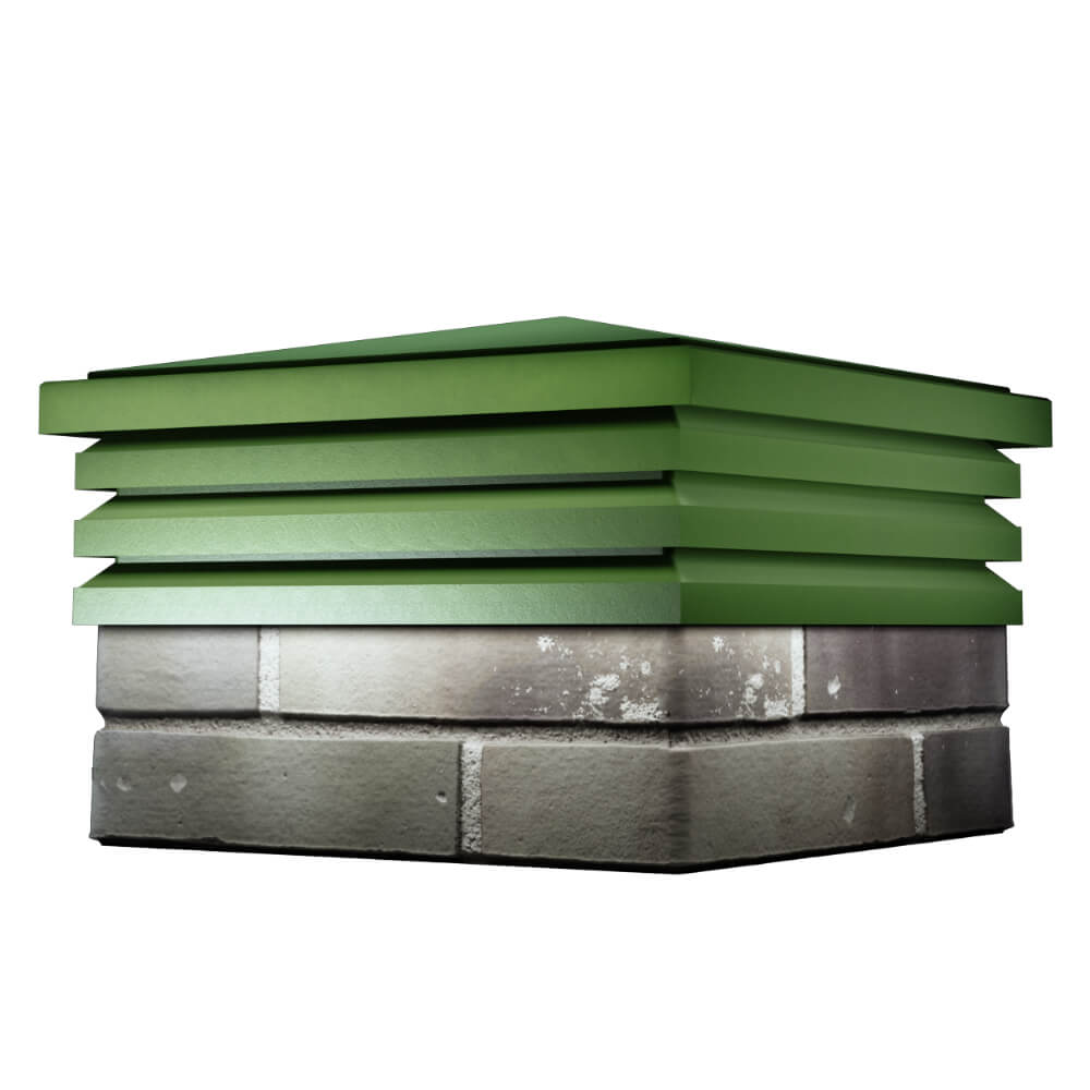 Колпак Zking Бона ХайТек Зеленый на столб 1.5х1.5 кирпича (385х385мм) в Зеленокумске фото