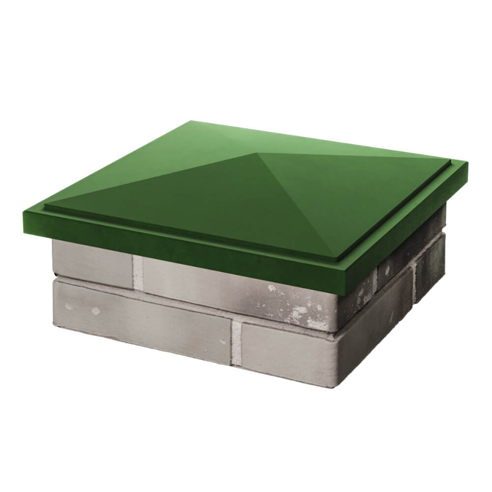 Колпак Zking БонаМоно Зеленый на столб 1.5х1.5 кирпича (385х385, 400х400мм) в Зеленокумске фото