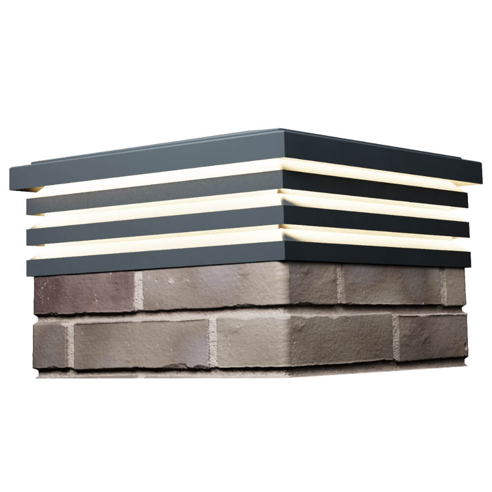 Колпак Zking Бона ХайТек Серый на столб 1.5х1.5 кирпича (385х385мм) с подсветкой в Зеленокумске фото