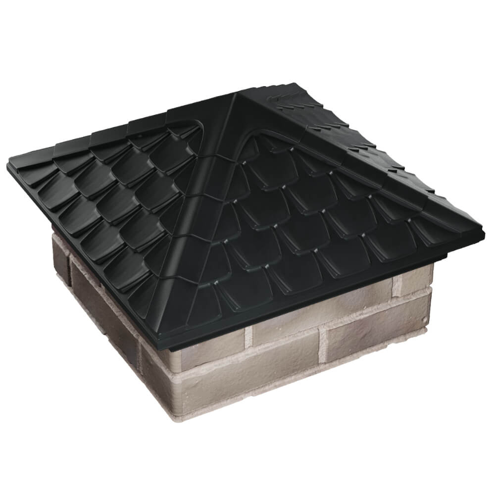 Колпак Zking Эльбрус Черный на столб 1.5х1.5 кирпича (385х385мм) в Зеленокумске фото