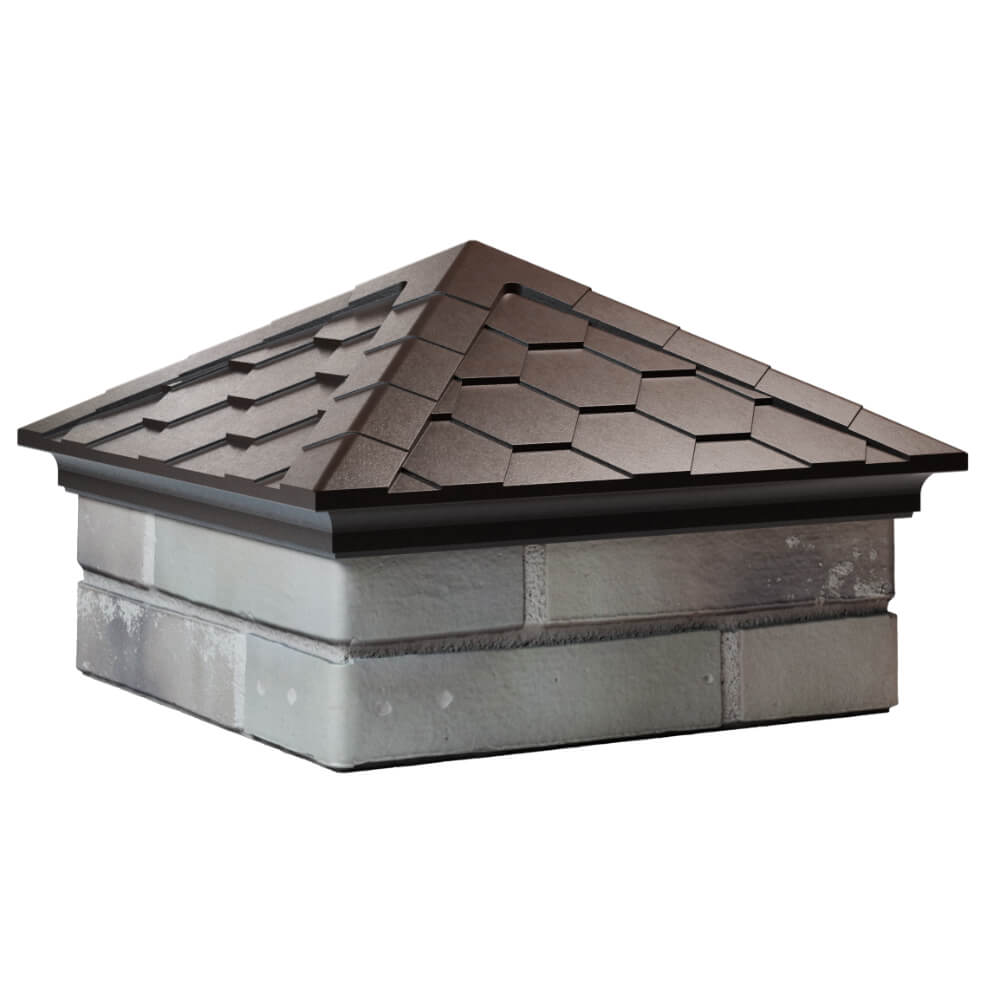 Колпак Zking Эверест Коричневый на столб 1.5х1.5 кирпича (390х390мм) в Зеленокумске фото