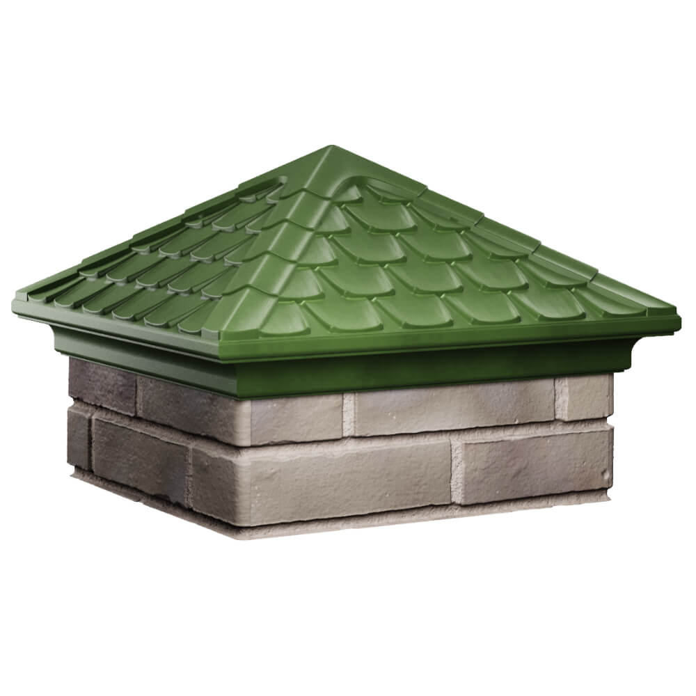 Колпак Zking Эльбрус Зеленый на столб 1.5х1.5 кирпича (385х385мм) в Зеленокумске фото