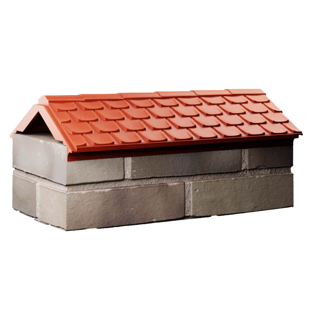 Парапет Zking Эльбрус Красный с посадкой на 1 кирпич (255мм) Зеленокумск фото