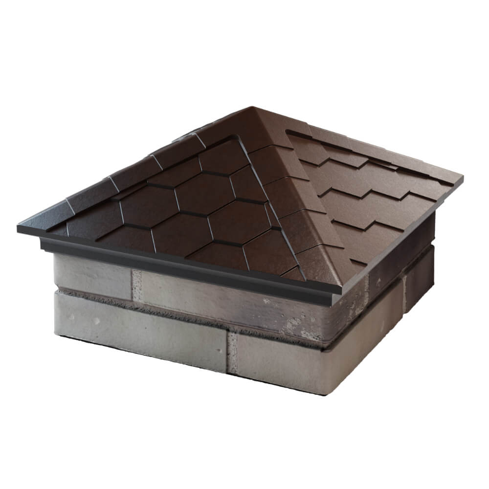 Колпак Zking Эверест Коричневый на столб 1.5х1.5 кирпича (390х390мм) в Зеленокумске фото