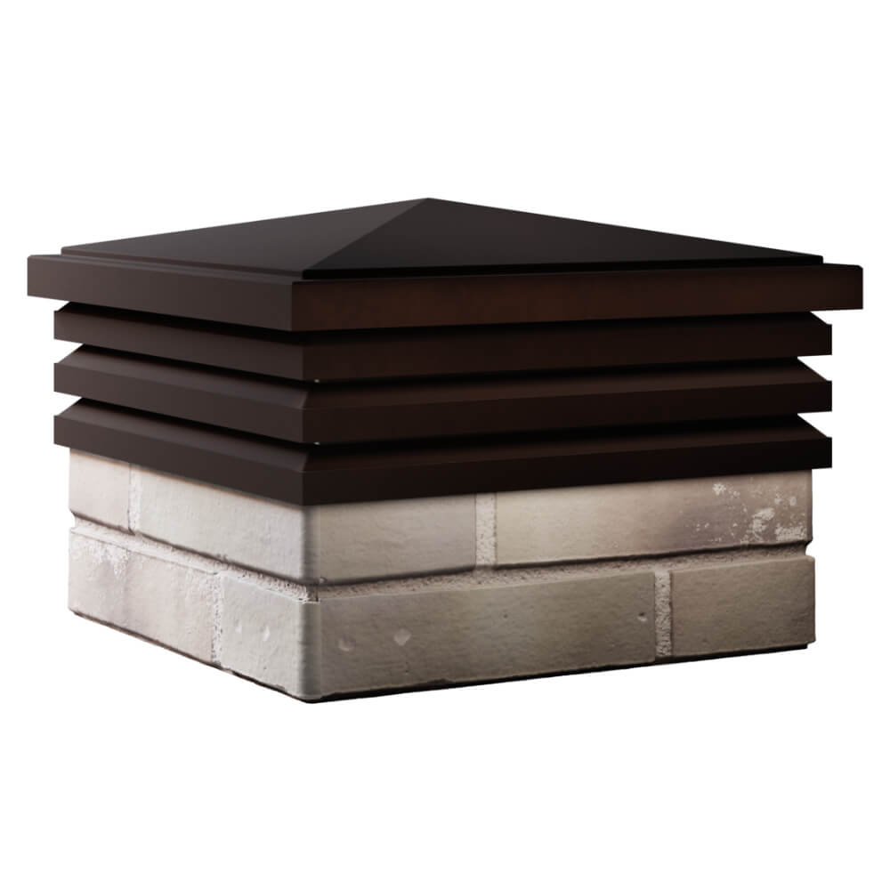 Колпак Zking Бона ХайТек Коричневый на столб 1.5х1.5 кирпича (385х385мм) в Зеленокумске фото